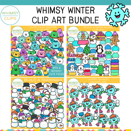 Whimsy Cute Winter Clip Art Bundle