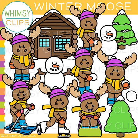 Winter Moose Clip Art