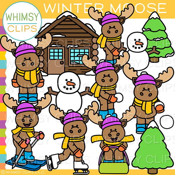 Winter Moose Clip Art