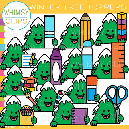 Winter Tree Toppers Clip Art