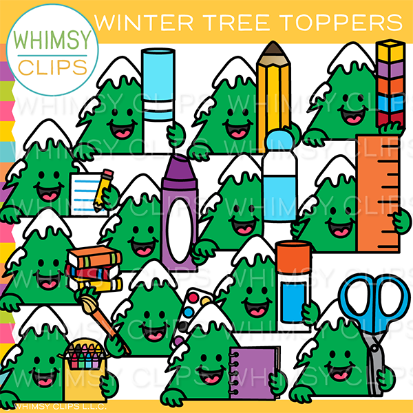 Winter Tree Toppers Clip Art