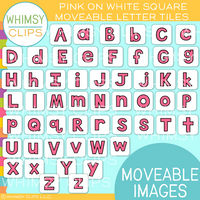 Simple Letter Tiles Clip Art BOTTOMLESS Bundle - Moveable Images