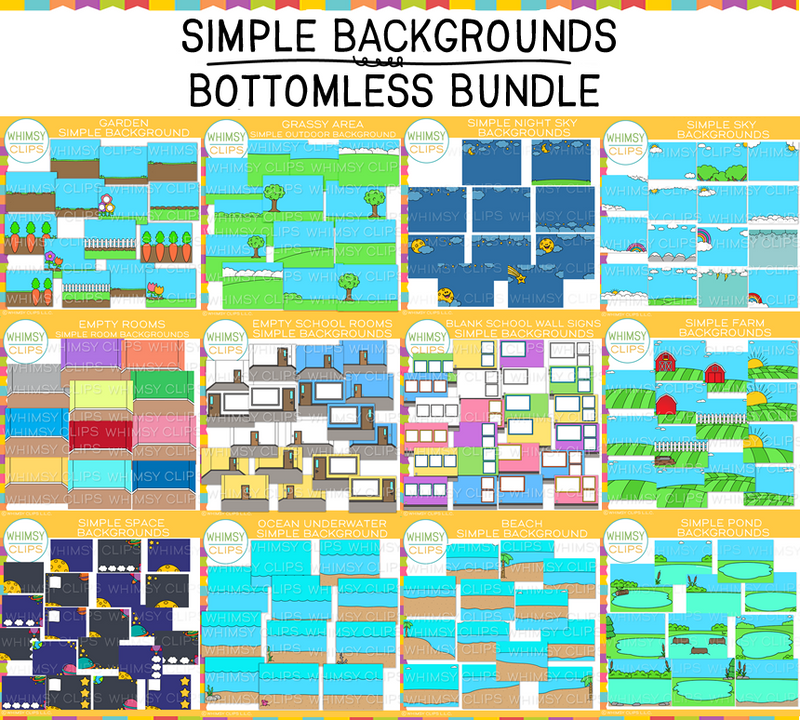 Simple Backgrounds Bottomless Bundle, Images & Illustrations | Whimsy Clips