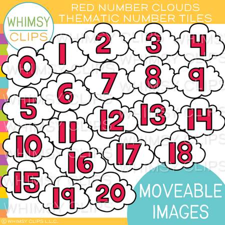 Thematic Number Tiles Clip Art- BOTTOMLESS BUNDLE - Moveable Clip Art