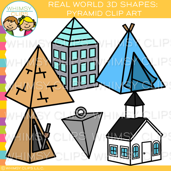 3D Real World Pyramid Shape Clip Art