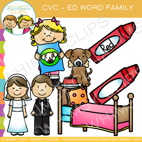 CVC -ed Word Family Clip Art