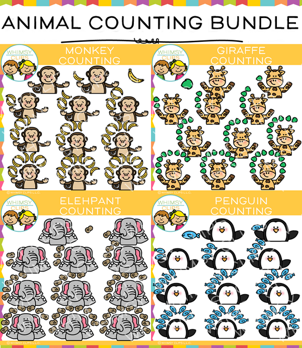 Animal Counting Clip Art