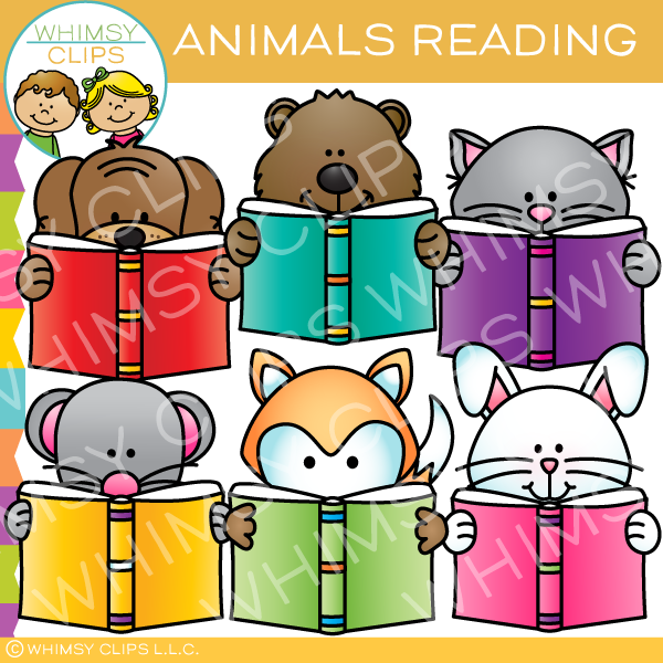 Animals Reading Clip Art