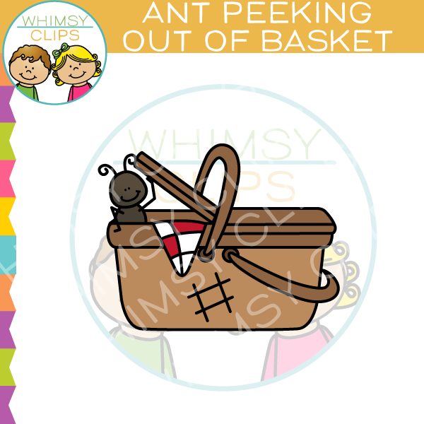 Ant Peeking Out Of Basket Clip Art