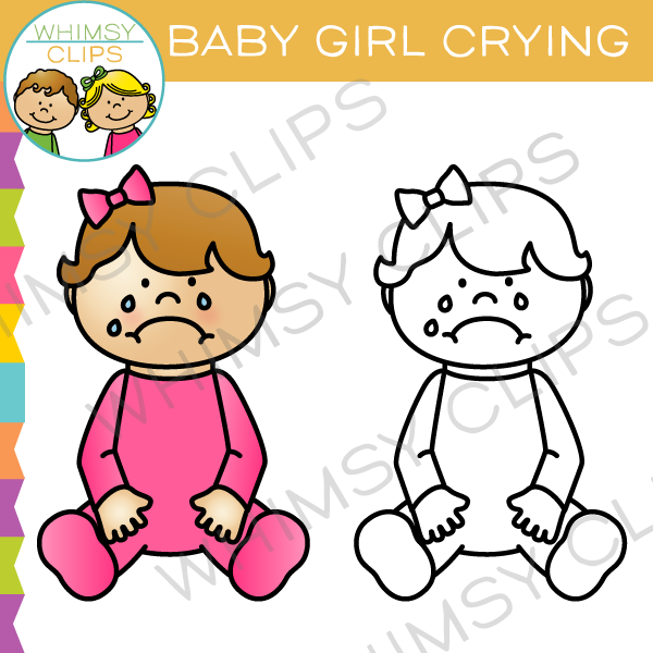 Baby Girl Crying Clip Art