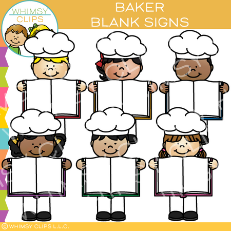 Bakers with Blank Signs Clip Art