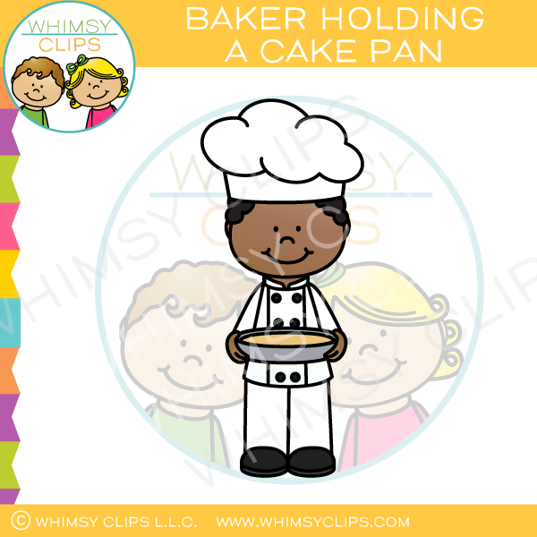 Baker Holding a Cake Pan Clip Art