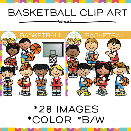 kids playing basketball clip art