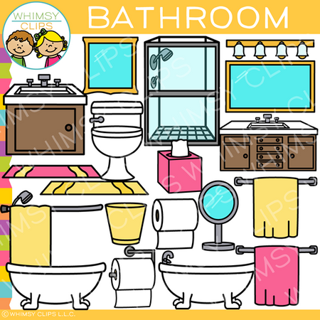 Pieces of a Bathroom Clip Art