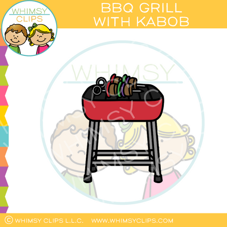 BBQ Grill With Kabob Clip Art
