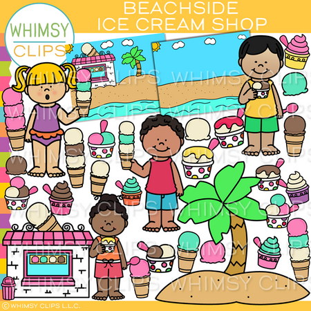 Beachside Ice Cream Clip Art