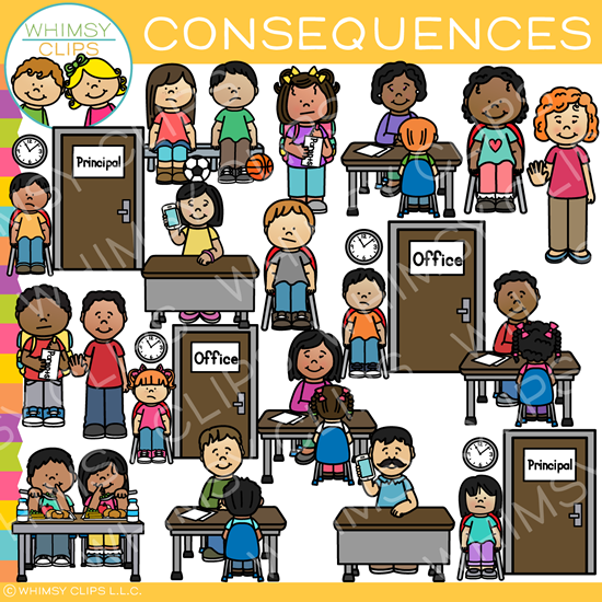 Negative School Behavior Consequences Clip Art