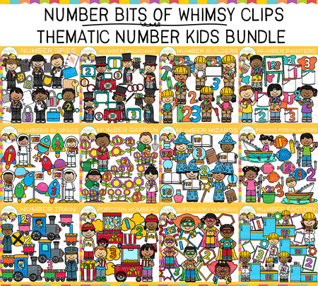 Number Kids Clip Art