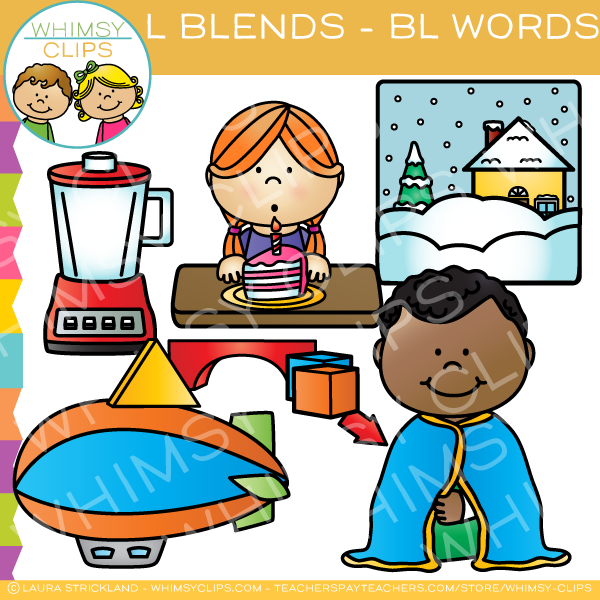 L Blends Clip Art - BL Words