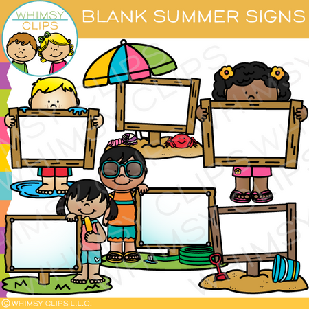 Blank Summer Signs Clip Art