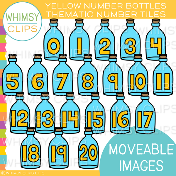 Yellow Number Bottle Tiles Clip Art