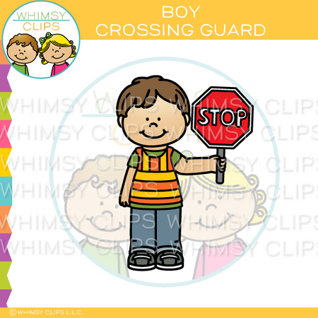 Boy Crossing Guard Clip Art