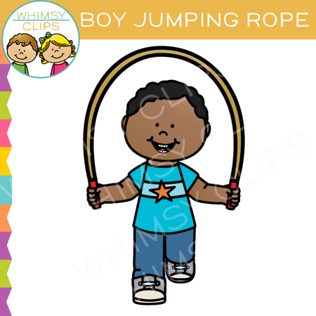 Boy Jumping Rope Clip Art