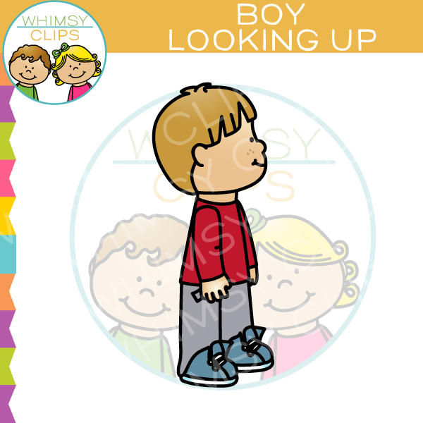 Boy Looking Up Clip Art