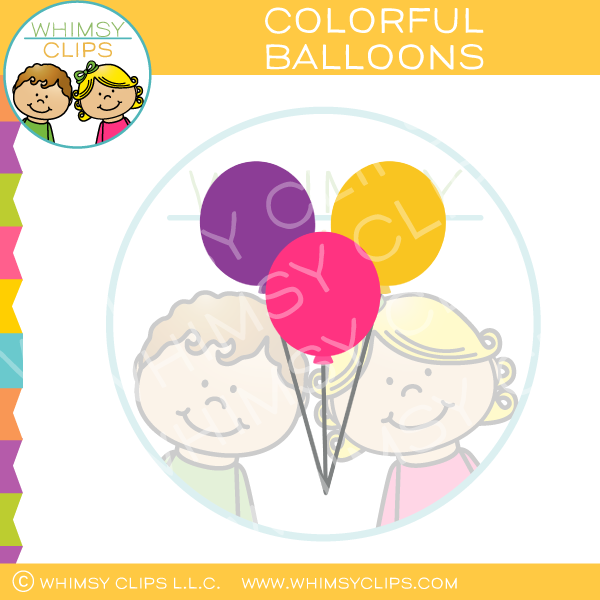 Bright Cheerful Balloons Clip Art
