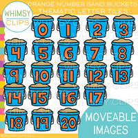 Orange Number Sand Bucket Number Tiles Clip Art