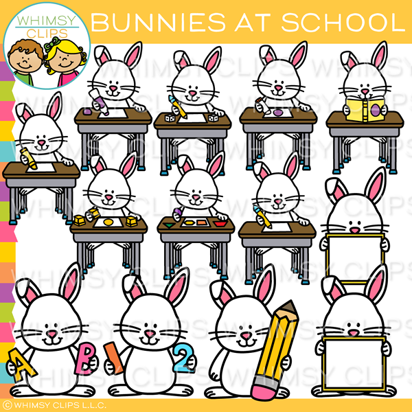 Bunny At School Clip Art