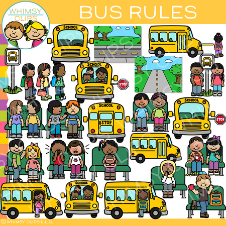 Whimsy Clips Rules School Bus Rules Clip Art, Images & Illustrations | Whimsy Clips