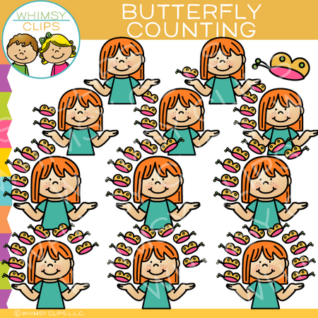Butterfly Counting Clip Art