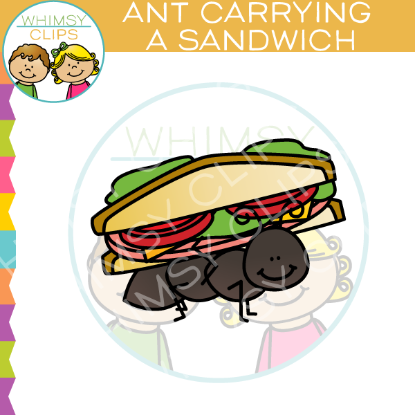 Ant Carrying A Sandwich Clip Art