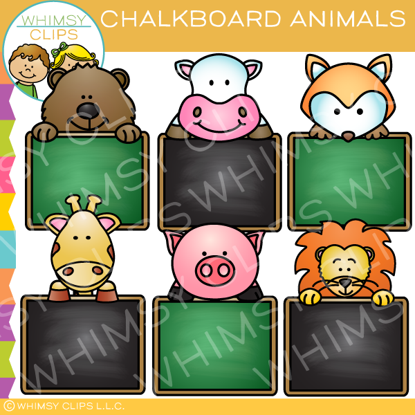 Chalkboard Animals Clip Art