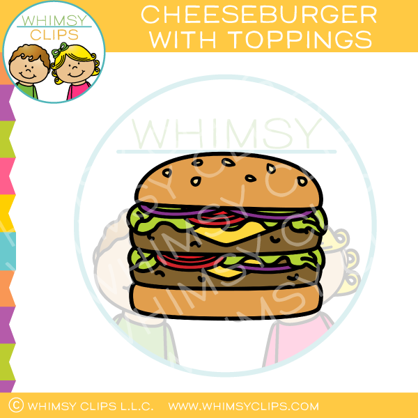 Cheeseburger With Toppings Clip Art