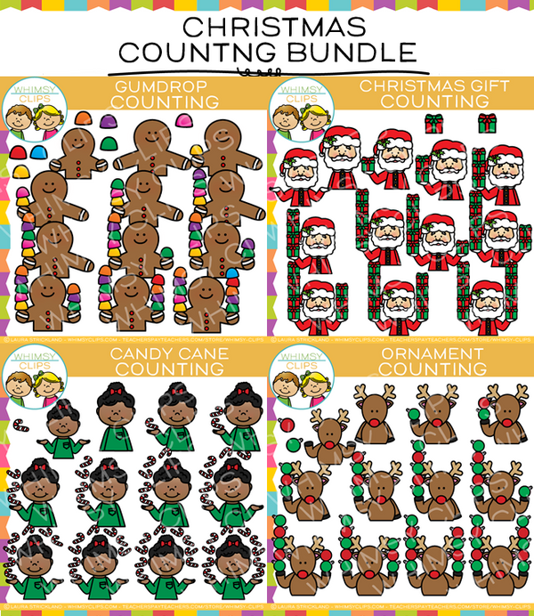 Christmas Counting Clip Art Bundle