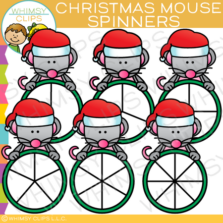 Christmas Mouse Spinners Clip Art