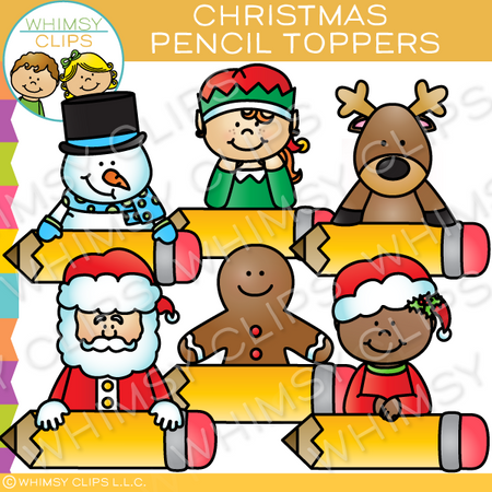 Christmas Pencil Topper Clip Art