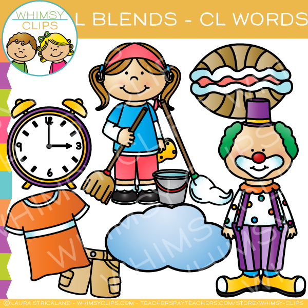 L Blends Clip Art - CL Words
