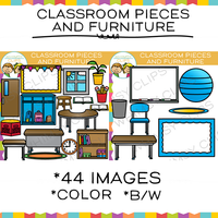 Classroom Pieces and Furniture Clip Art