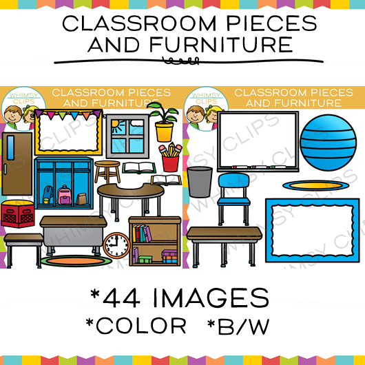 Classroom Pieces and Furniture Clip Art