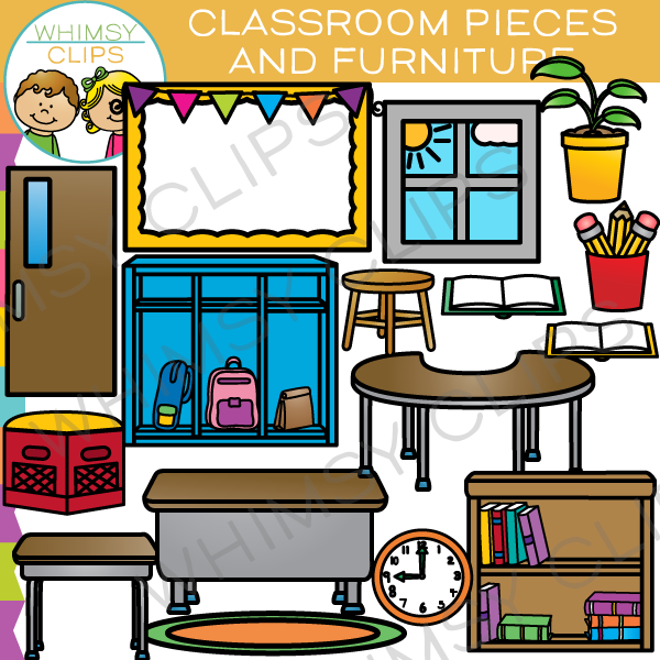 Classroom Pieces and Furniture Clip Art