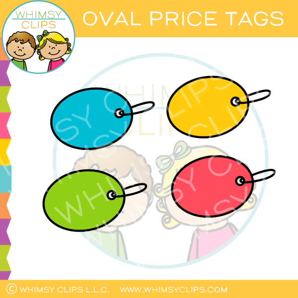 Colored Oval Price Tags Clip Art