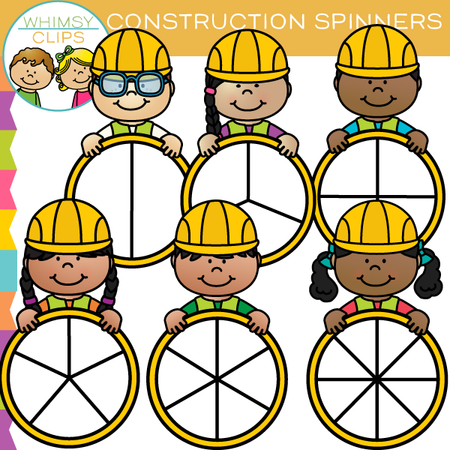 Construction Kids Spinners Clip Art