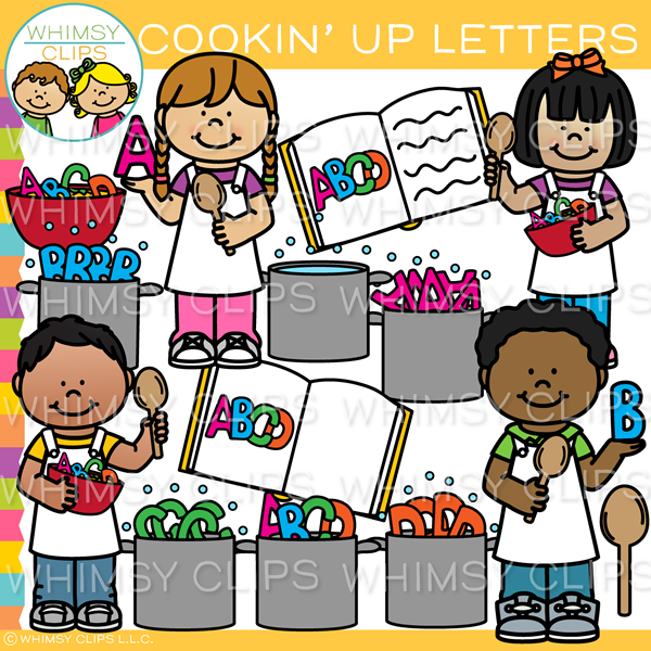 Cooking with Letters Clip Art