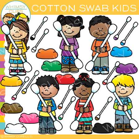 Cotton Swab Kids Clip Art