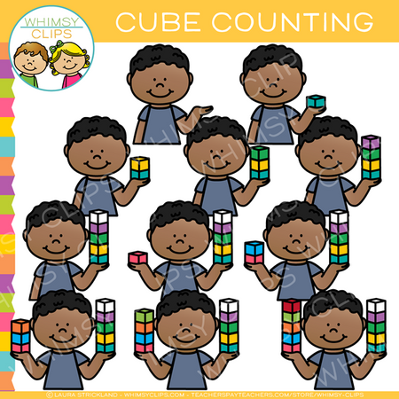 Math Cube Counting Clip Art