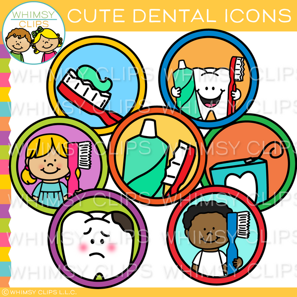 Cute Dental Icons Clip Art
