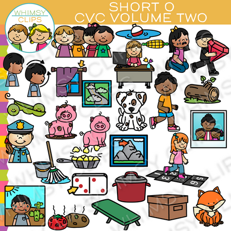 CVC Short O Clip Art